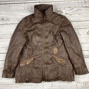 Rare‎ Wilson's Leather Pelle Studio Moto Pilot Jacket Brown XL Slant 4 Pocket
